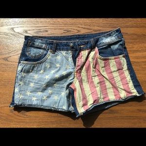 American Flag Jean Shorts
